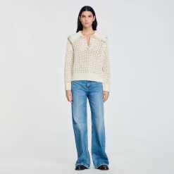 Maglione In Lana Colletto Alla Marinara