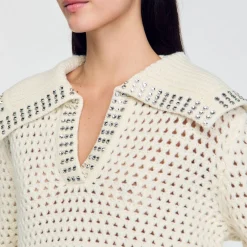 Maglione In Lana Colletto Alla Marinara