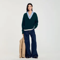 Maglione Trompe L'œil In Maglia