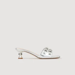 Mules In Pelle Metallizzata