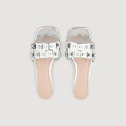 Mules In Pelle Metallizzata