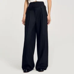 Pantaloni A Righe Con Doppia Vita