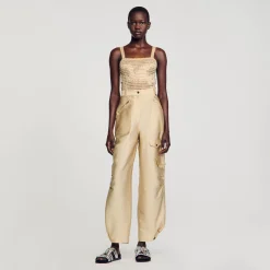 Pantaloni Cargo Satinati