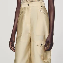 Pantaloni Cargo Satinati