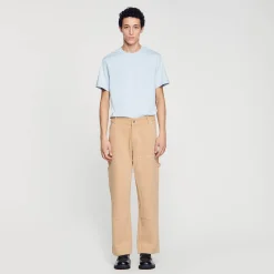 Pantaloni Carpenter In Tela Di Cotone
