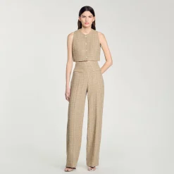 Pantaloni Dritti In Tweed