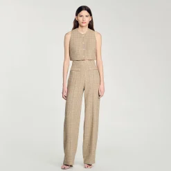 Pantaloni Dritti In Tweed