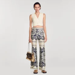 Pantaloni Fluidi Con Stampa