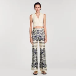 Pantaloni Fluidi Con Stampa
