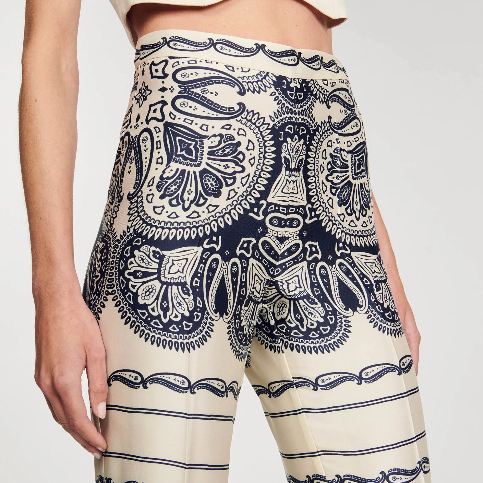Pantaloni Fluidi Con Stampa