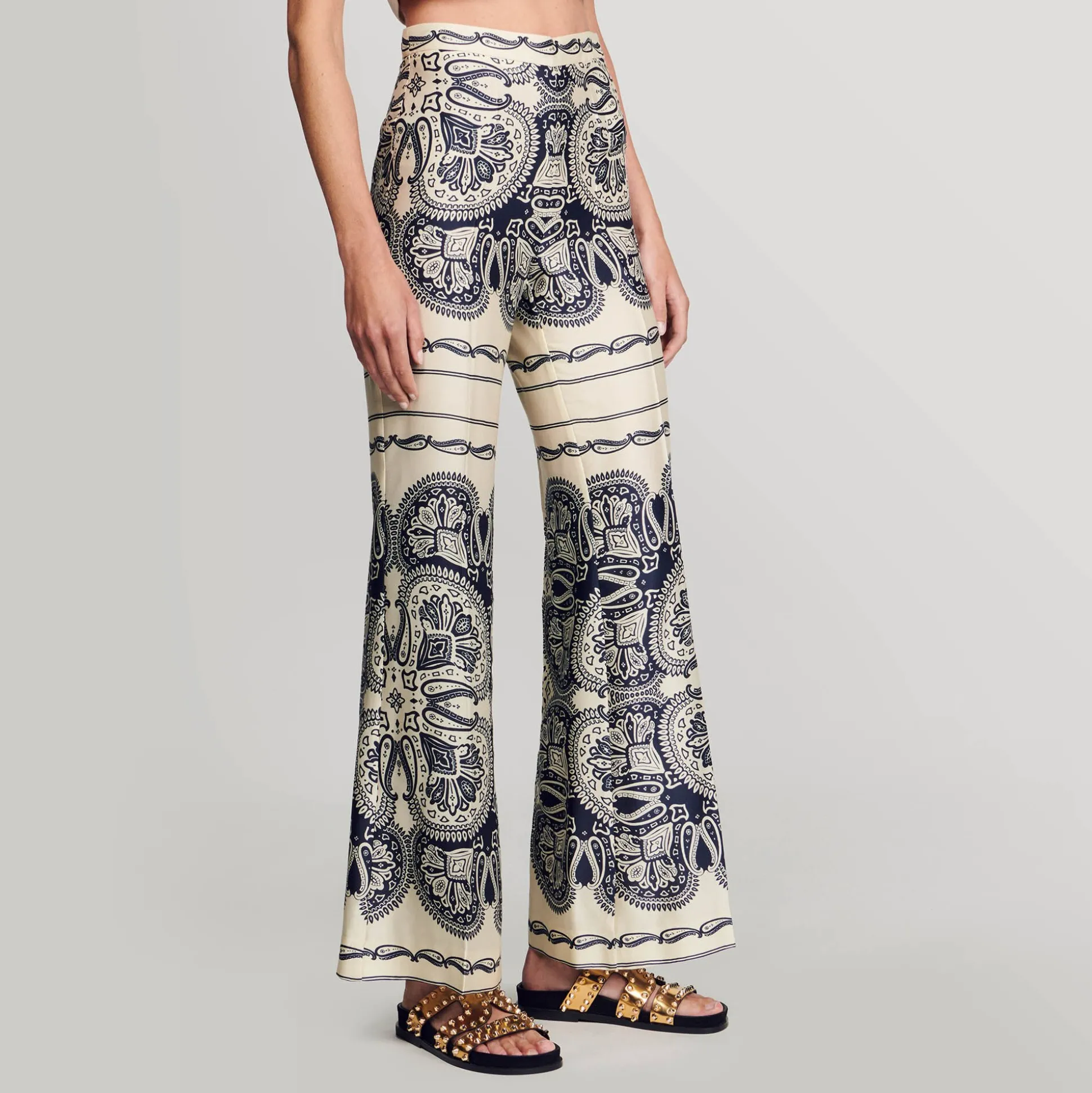 Pantaloni Fluidi Con Stampa