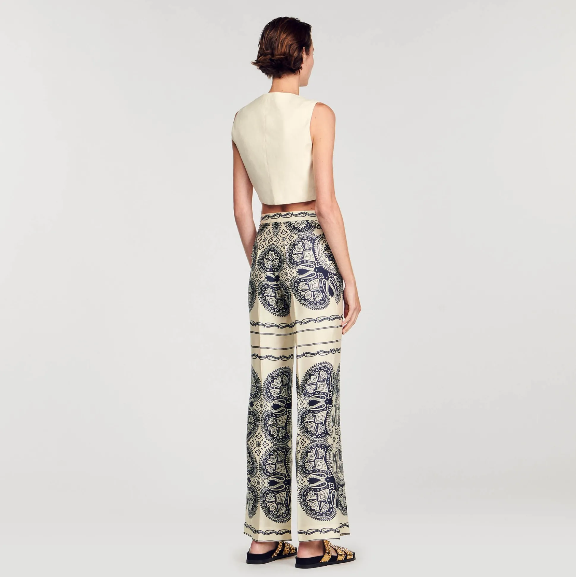 Pantaloni Fluidi Con Stampa