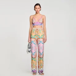 Pantaloni Fluidi Con Stampa