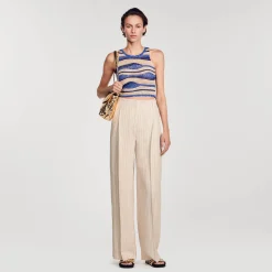 Pantaloni Fluidi E Larghi A Righe
