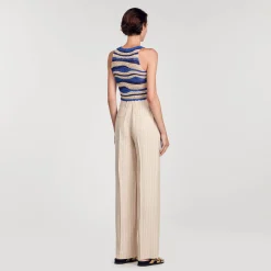Pantaloni Fluidi E Larghi A Righe