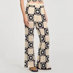 Pantaloni In Maglia Crochet