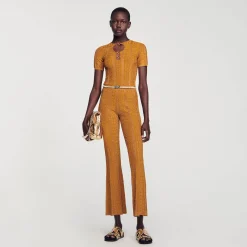 Pantaloni In Maglia Metallizzata