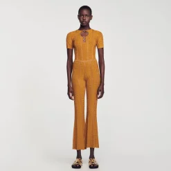 Pantaloni In Maglia Metallizzata
