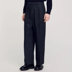 Pantaloni Larghi Con Pieghe