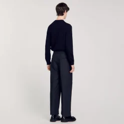 Pantaloni Larghi Con Pieghe