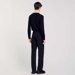 Pantaloni Larghi In Lana