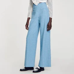 Pantaloni Larghi In Tweed