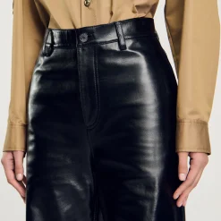 Pantaloni Svasati In Pelle