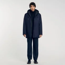 Parka Con Zip E Cappuccio