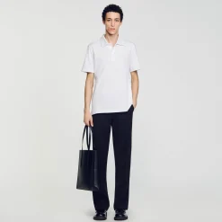 Polo Con Fiore In Cotone