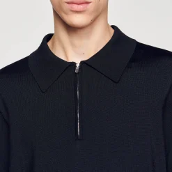 Polo In Maglia Con Colletto Con Zip