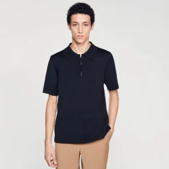 Polo In Maglia Con Colletto Con Zip