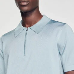 Polo In Maglia Con Colletto Con Zip