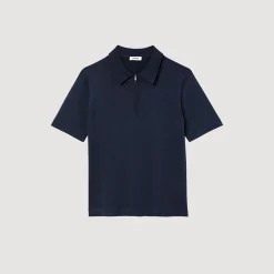 Polo In Maglia Con Colletto Con Zip
