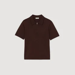 Polo In Maglia Con Colletto Con Zip