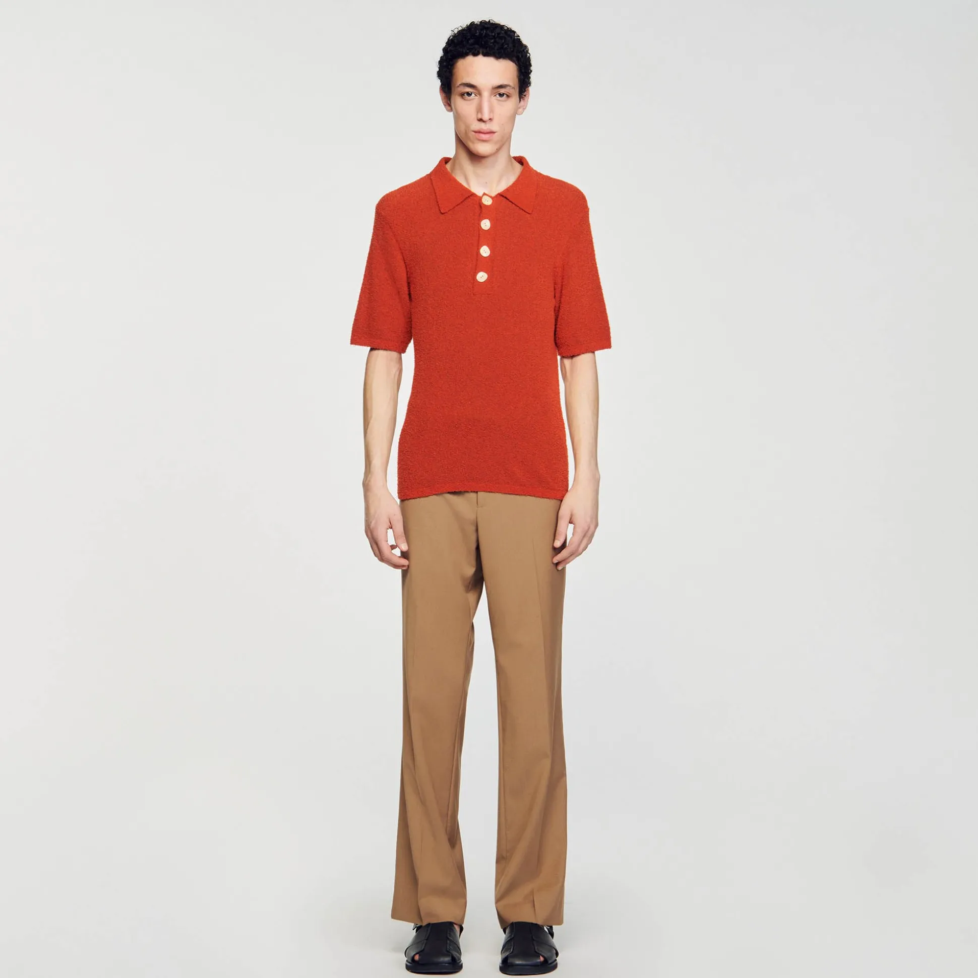 Polo In Maglia Tipo Bouclé