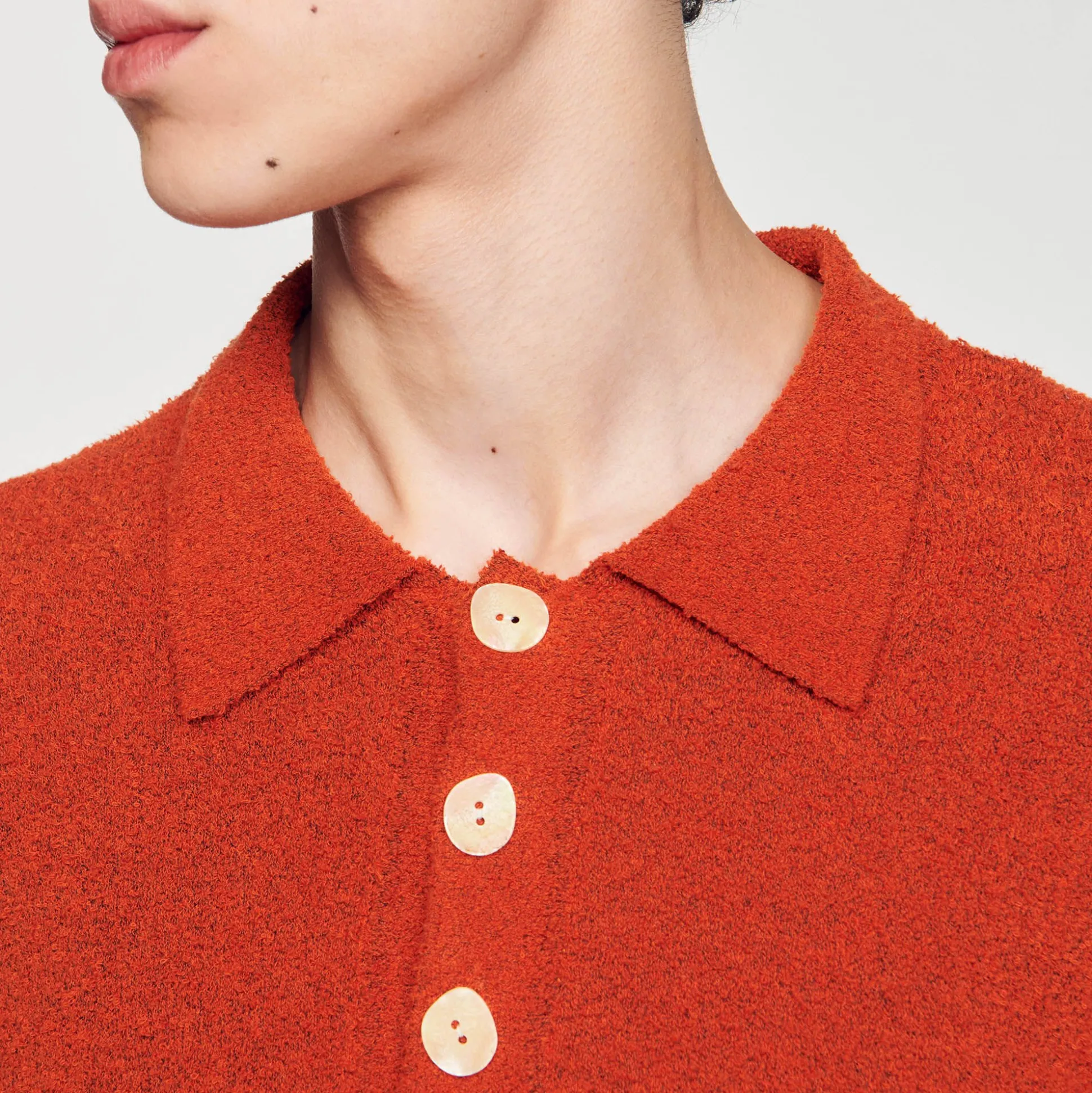 Polo In Maglia Tipo Bouclé