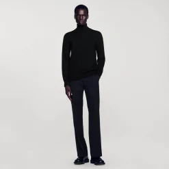 Pullover A Collo Alto In Lana