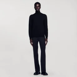 Pullover A Collo Alto In Lana