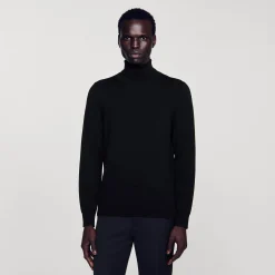 Pullover A Collo Alto In Lana