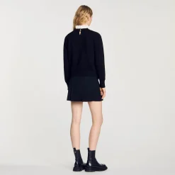 Pullover Collo Alto In Maglia
