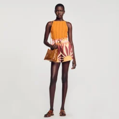Shorts Satinati Con Stampa