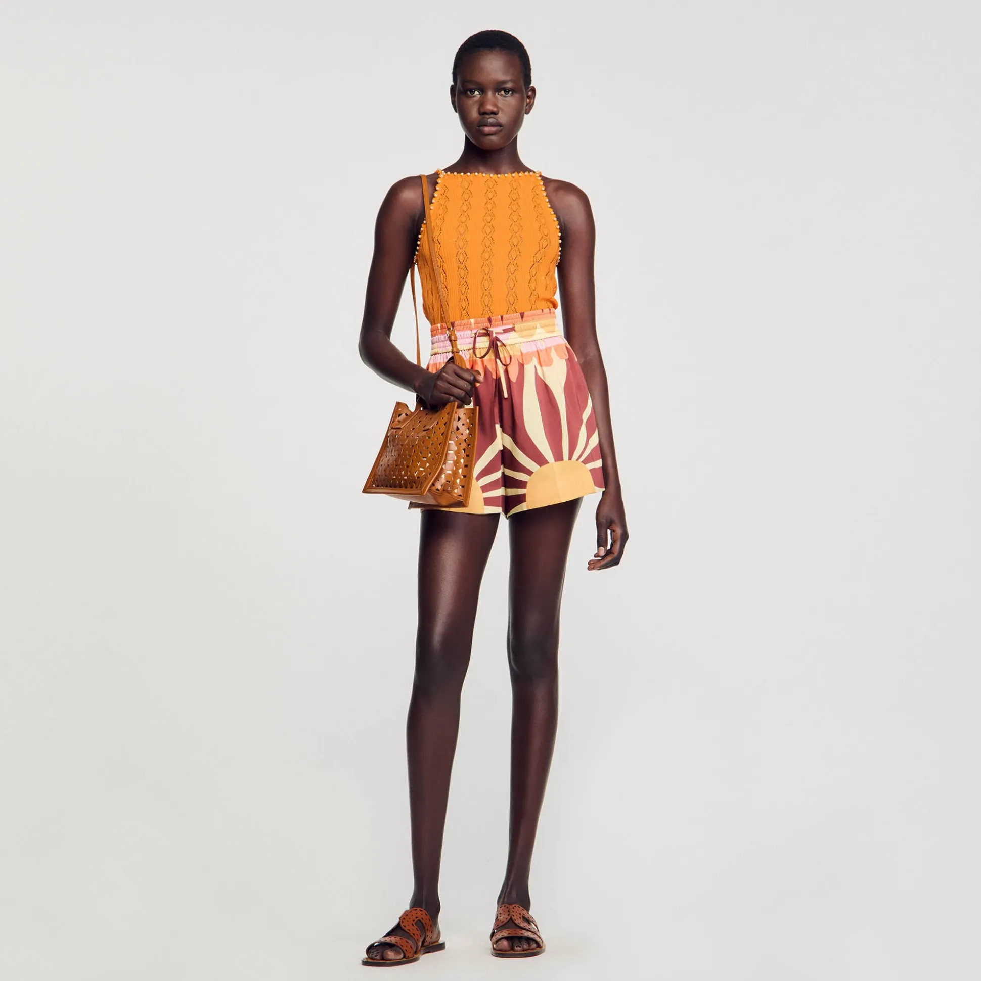 Shorts Satinati Con Stampa