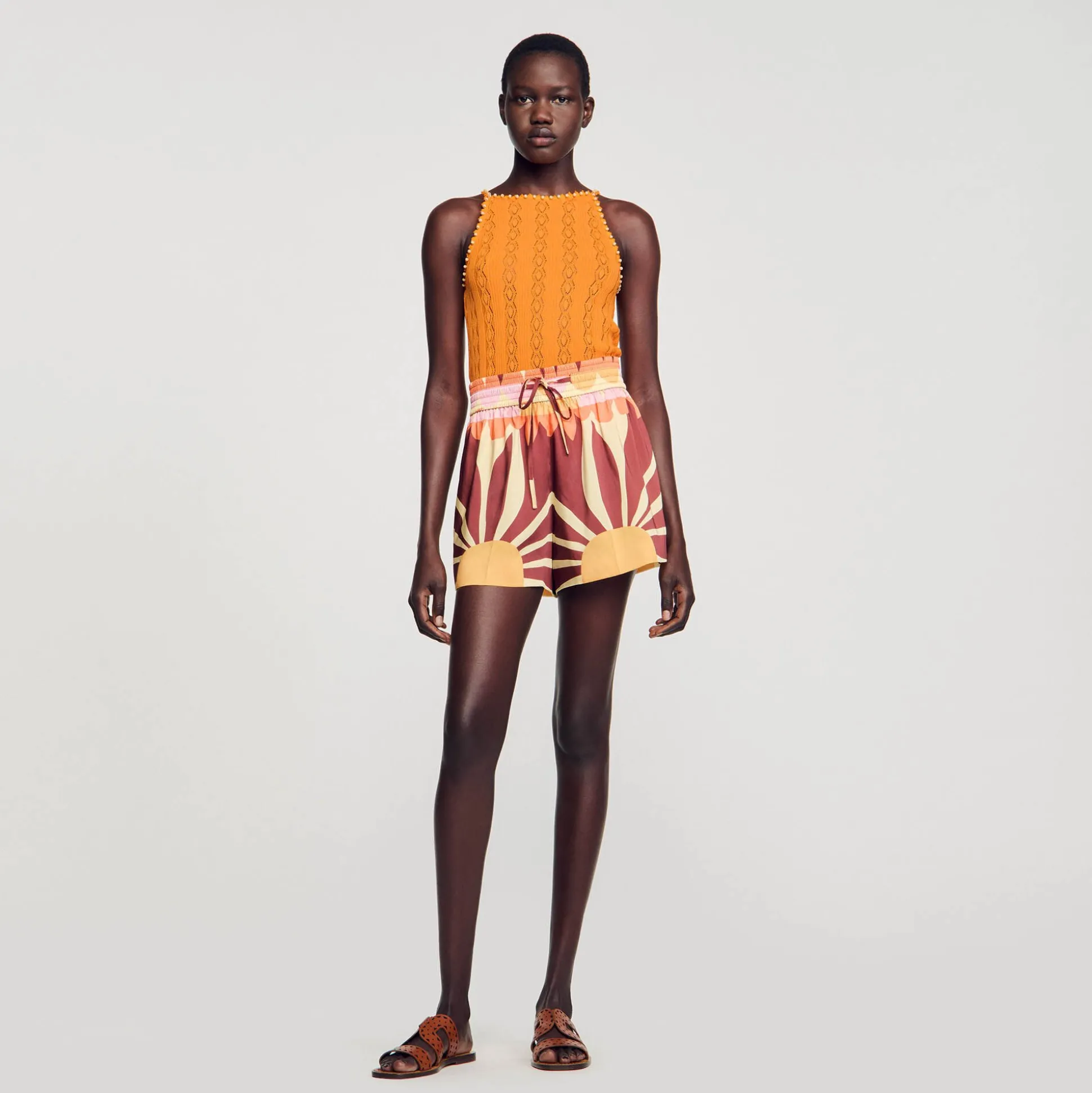 Shorts Satinati Con Stampa
