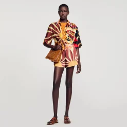 Shorts Satinati Con Stampa