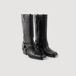 Stivali Biker In Pelle