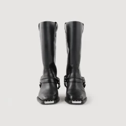 Stivali Biker In Pelle