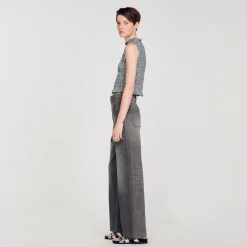 Top In Punto Smock Con Paillettes