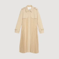 Trench Plissettato Con Cintura