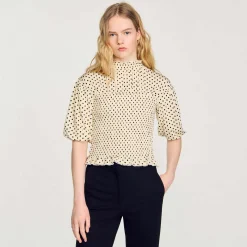 T-shirt A Punto Smock A Pois