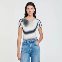 T-shirt A Righe Glitterata